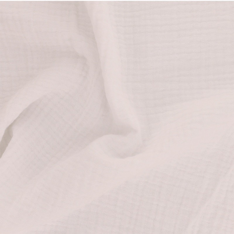 Coupon 3m Tissu Francine Double Gaze Unie Blanc