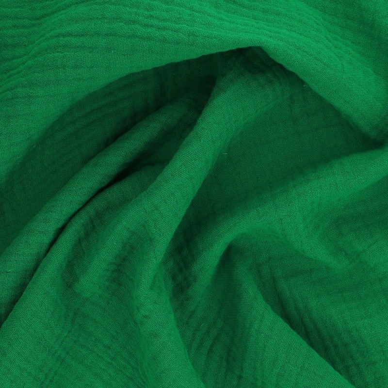 Coupon 3m Tissu Francine Double Gaze Unie Nil 