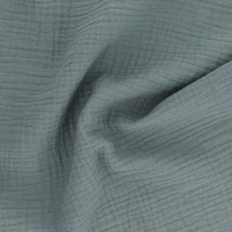 Coupon 3m Tissu Francine Double Gaze Unie Pierre