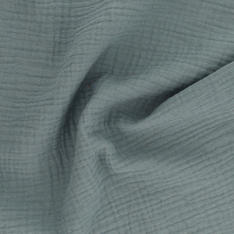 Coupon 3m Tissu Francine Double Gaze Unie Pierre