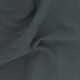 Coupon 3m Tissu Francine Double Gaze Unie Bleu Jean