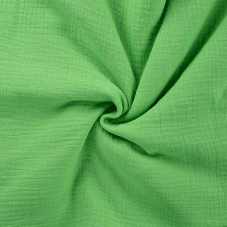 Coupon 3m Tissu Double Gaze Vert Fluo 