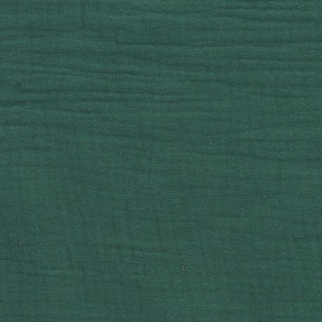 Coupon 3m Tissu Francine Double Gaze Unie Vert