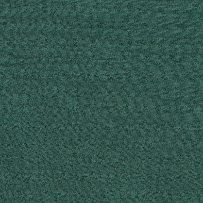 Coupon 3m Tissu Francine Double Gaze Unie Vert