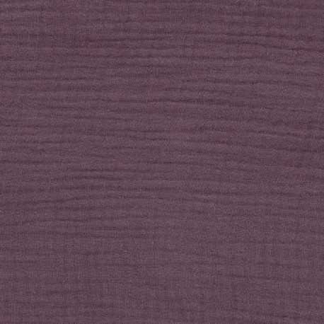 Coupon 3m Tissu Francine Double Gaze Unie Lavande