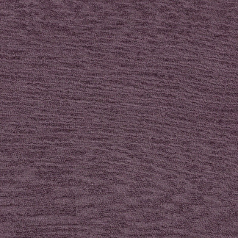 Coupon 3m Tissu Francine Double Gaze Unie Lavande