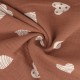Coupon 3m Tissu Double Gaze Love Rouille 