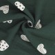 Coupon 3m Tissu Double Gaze Love Vert Foncé