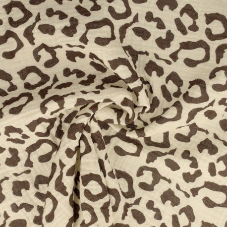 Coupon 3m Tissu Double Gaze Empreinte