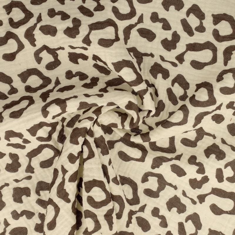 Coupon 3m Tissu Double Gaze Empreinte