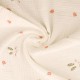 Coupon 3m Tissu Double Gaze Imprimée Lapin 
