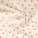 Coupon 3m Tissu Double Gaze Imprimée Petit Coeur Rouge 