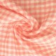 Coupon 3m Tissu Double Gaze Imprimée Vichy Rose 