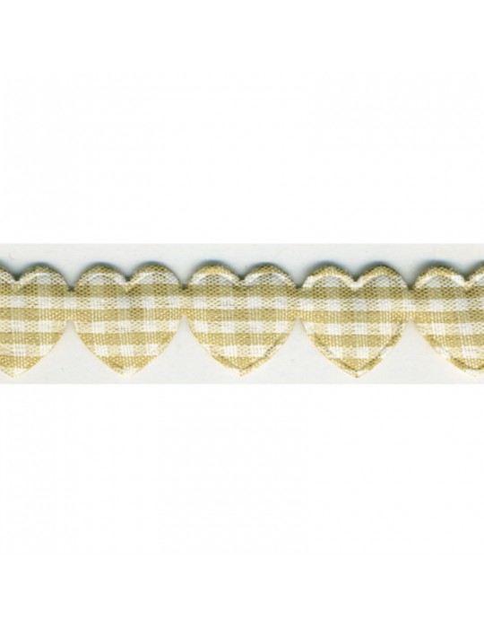 Guirlande de coeurs 15 mm beige