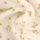 Coupon 3m Tissu Double Gaze Imprimée Fleurs 
