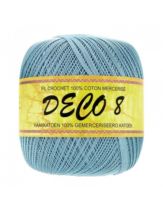 Pelote coton à crocheter Deco 8 bleu