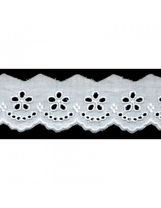 Broderie anglaise 40 mm blanc