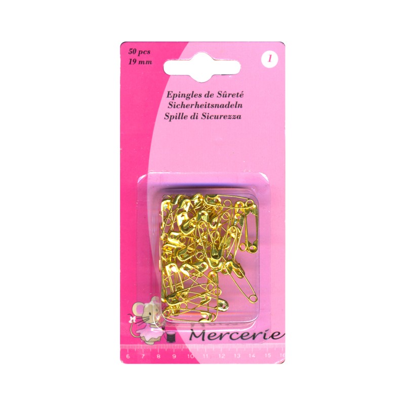 Epingle de Sûreté Laiton 19mm (50 Pieces)