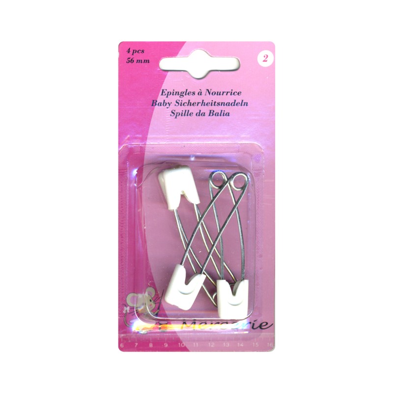 Epingle de Sûreté Blanc Pour Lange (4 Pieces) 