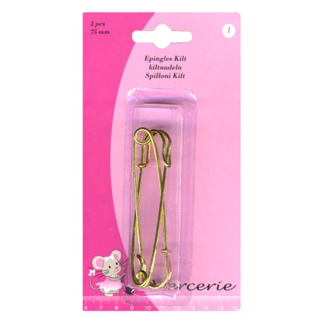 Epingles Kilt Or 75mm (2 Pieces)