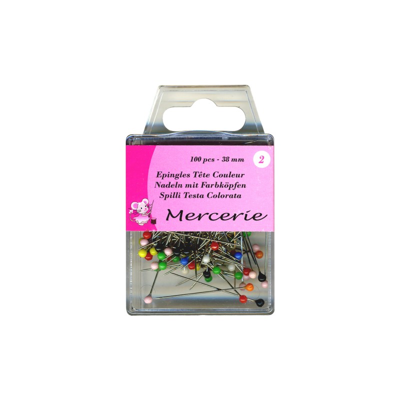 Epingles Tête Plastique Couleur (100 Pieces) 