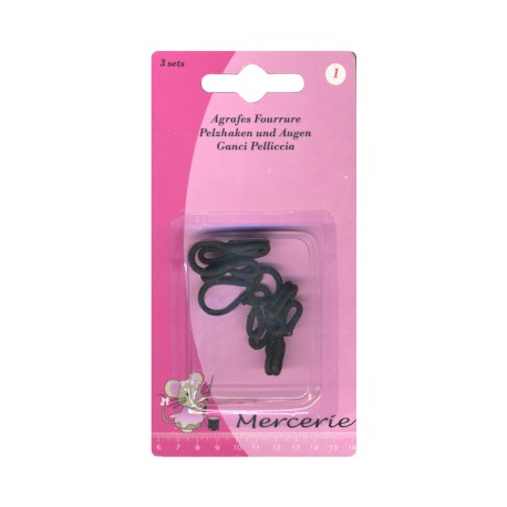 Agrafes Pour Fourrure Noir (3 Sets)