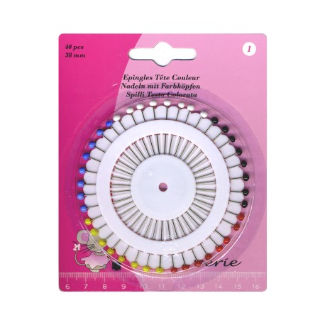 Epingle Tête Couleur 38mm (40 Pieces) 