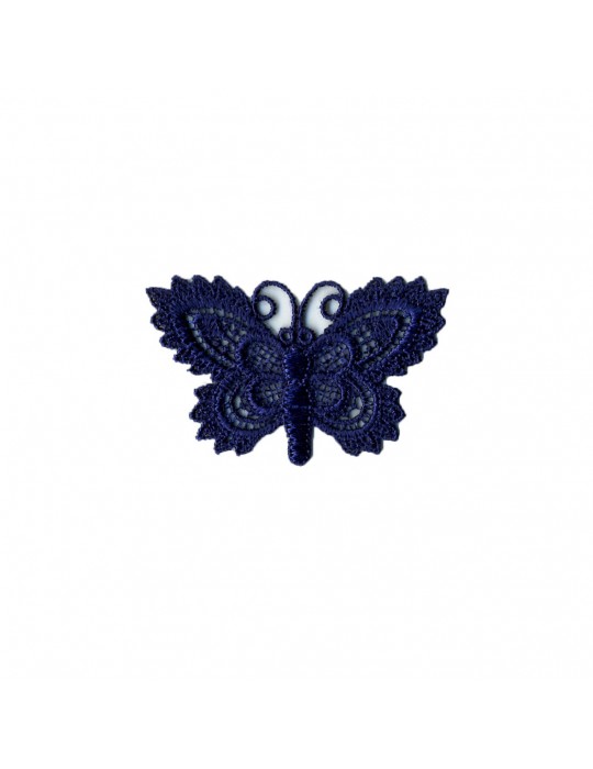 Écusson S papillon crochet bleu