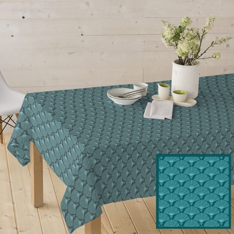 Coupon 3m Tissu Enduit Theo Bleu