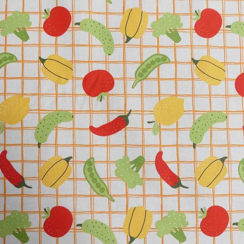 Coupon 3m Tissu Enduit Imprimé Basic Vegetable 