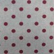 Coupon 3m Tissu Max Enduit Pois Rouge Fond Coloris Lin 