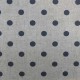 Coupon 3m Tissu Max Enduit Pois Gris Fond Coloris Lin 