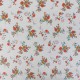 Coupon 3m Tissu Imprimé Enduit Bunches Flowers Blanc 