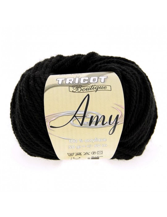 Pelote de fil à tricoter amy noir