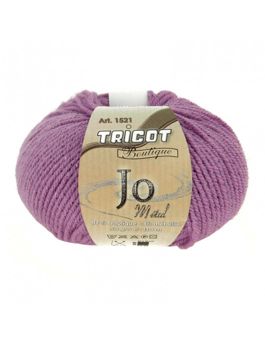 Pelote de fil à tricoter Jo métal  violet