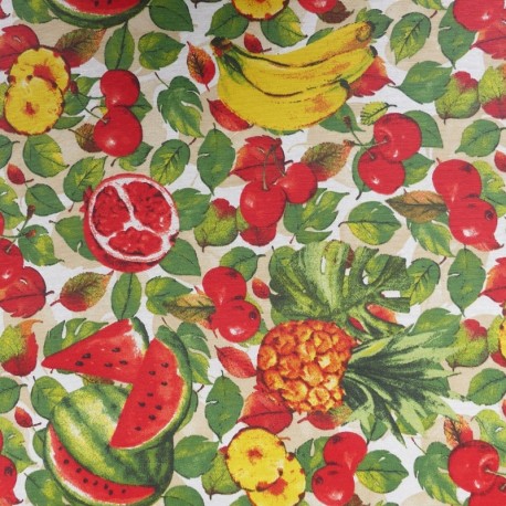 Coupon 3m Tissu Enduit Fruitmania Fruits 