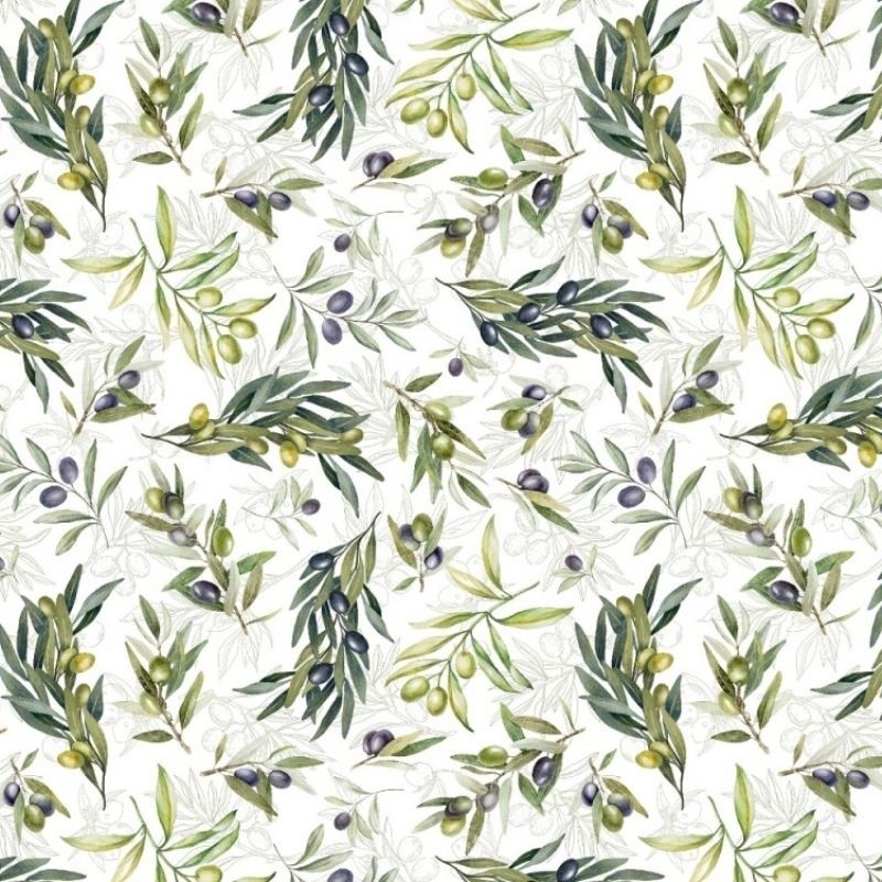 Coupon 3m Tissu Toile Loneta Enduit Arbequina Olives