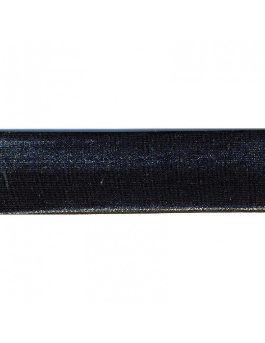 Biais replié stretch métal 20 mm noir