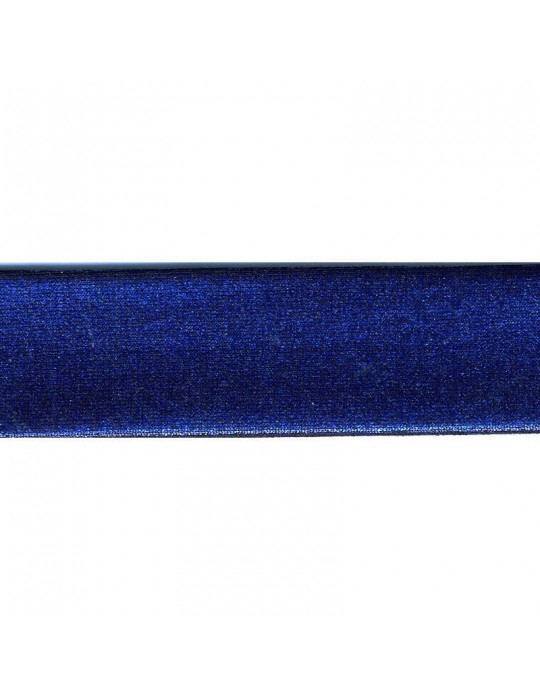 Biais replié stretch métal 20 mm bleu