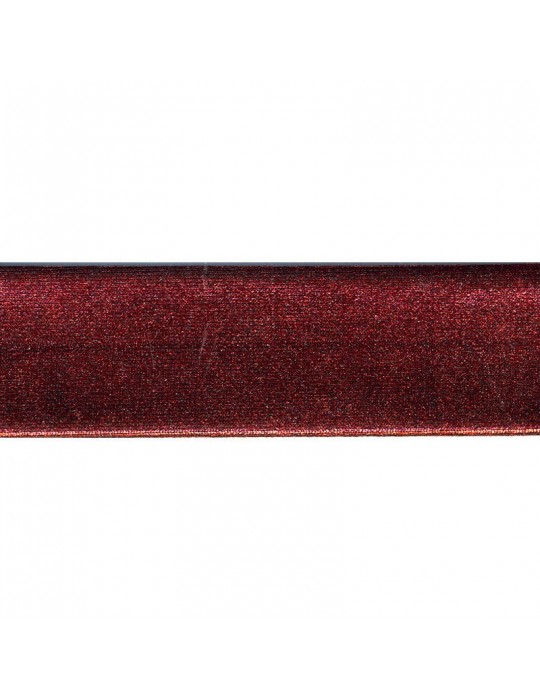 Biais replié stretch métal 20 mm rouge
