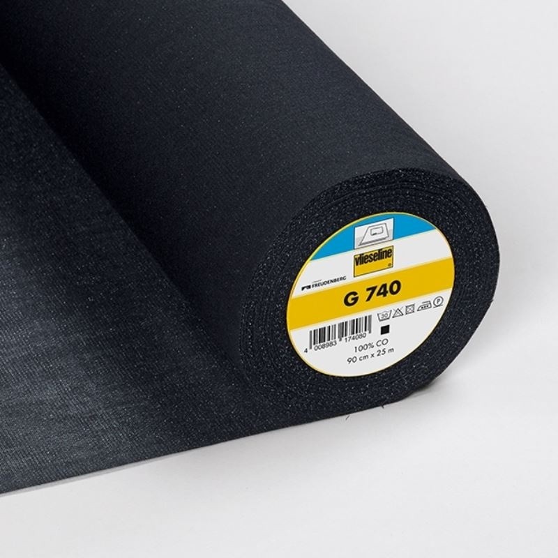 Coupon 3m Tissu Vlieseline G740 Entoilage Thermocollant Noir 