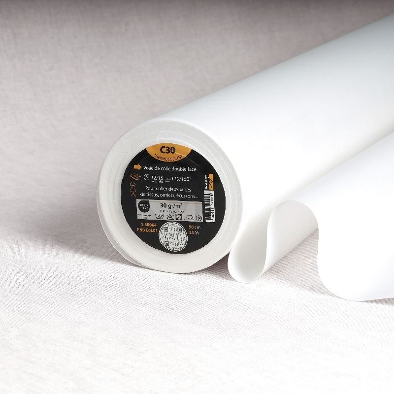 Coupon 3m Tissu C30-voile Thermocollant Double Face Transparent