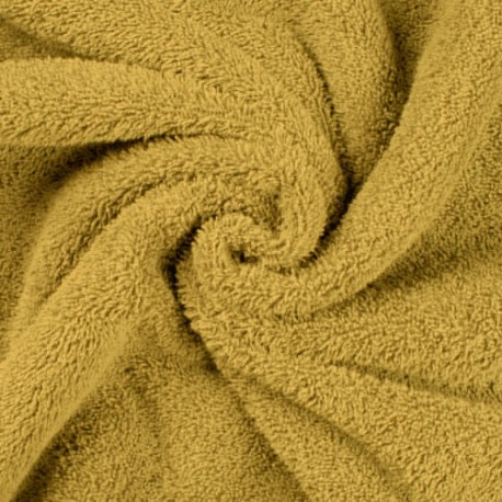 Coupon 3m Tissu Eponge Uni Jaune 