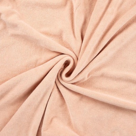 Coupon 3m Tissu Eponge Jersey Pico Uni Saumon