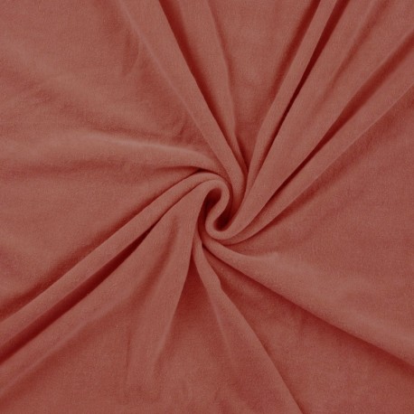 Coupon 3m Tissu Eponge Jersey Pico Uni Terracotta