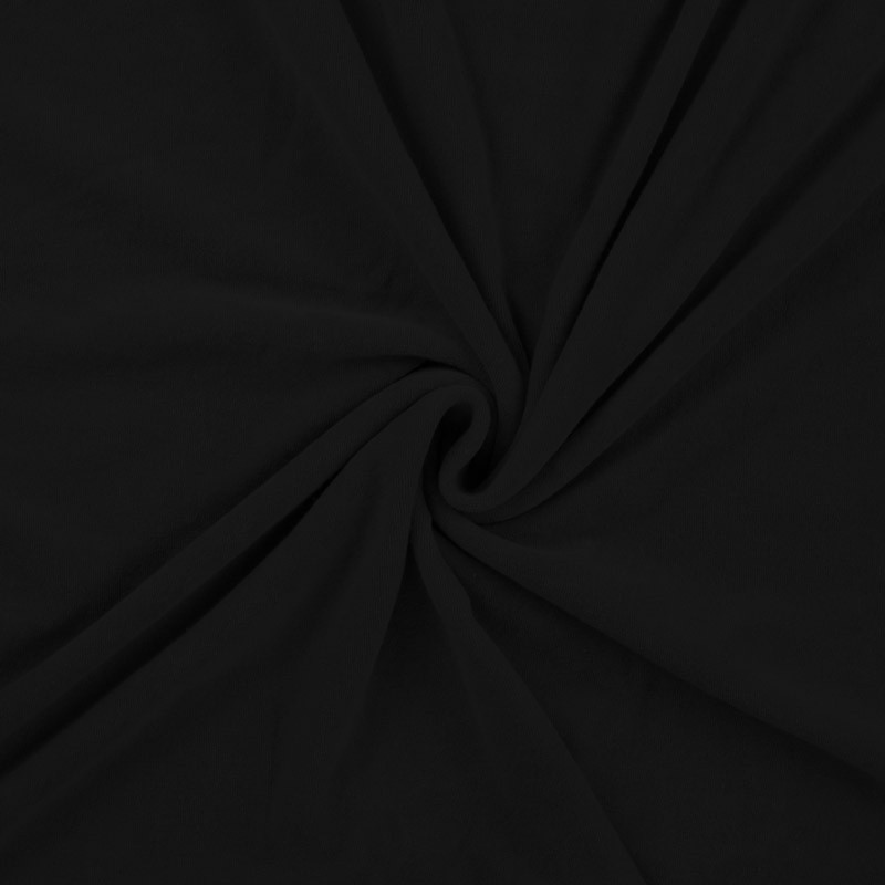 Coupon 3m Tissu Eponge Jersey Pico Uni Noir 