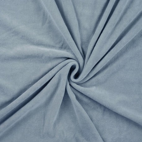 Coupon 3m Tissu Eponge Jersey Pico Uni Bleu Denim