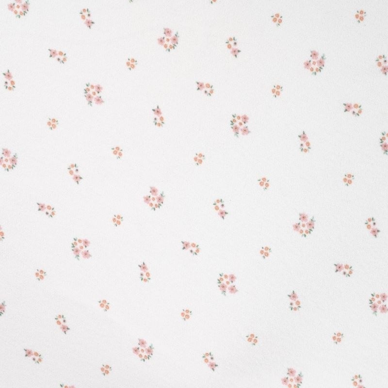 Coupon 3m Tissu Eponge Jersey Pico Imprimé Fleurs Poudre