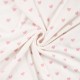 Coupon 3m Tissu Eponge Jersey Pico Imprimé Coeur Poudre