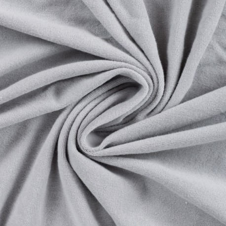 Coupon 3m Tissu Pico Terry Uni Gris Clair 
